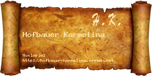 Hofbauer Karmelina névjegykártya